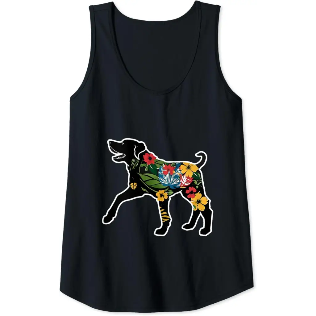 Floral Fur Play: Labrador Charm with Blossom Delight Tank