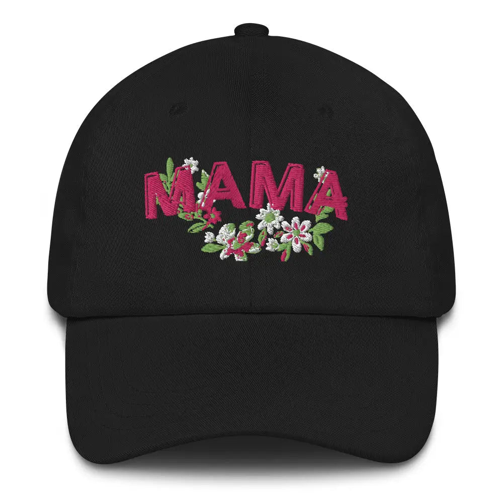 Floral Mama Cap #2 - Black - Hat