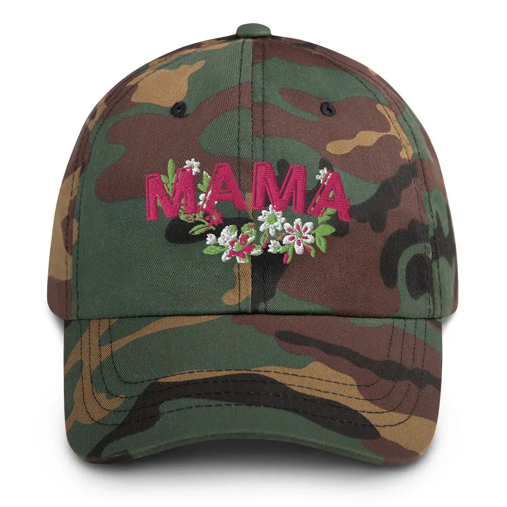 Floral Mama Cap #2 - Green Camo - Hat