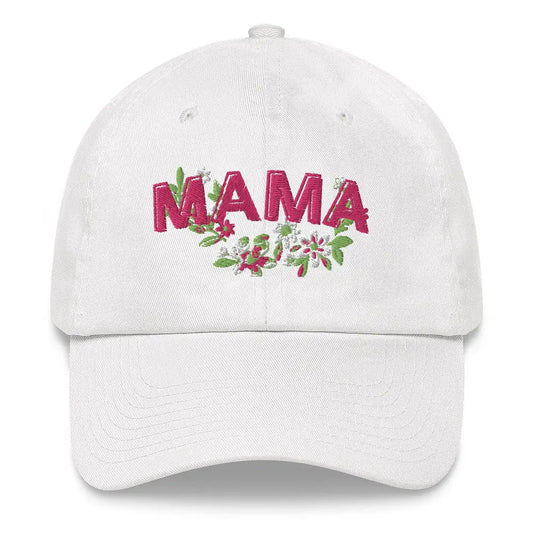 Floral Mama Cap #2 - White - Hat
