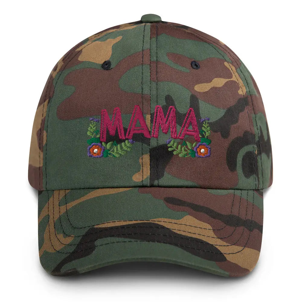 Floral Mama Cap - Green Camo - Hat