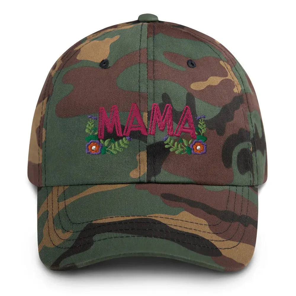 Floral Mama Cap - Green Camo - Hat