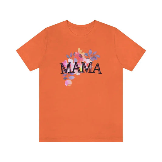 Floral Mama Jersey Short Sleeve Tee - Orange / S - T-Shirt
