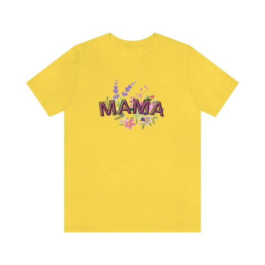 Floral Mama Jersey Short Sleeve Tee - Yellow / S - T-Shirt