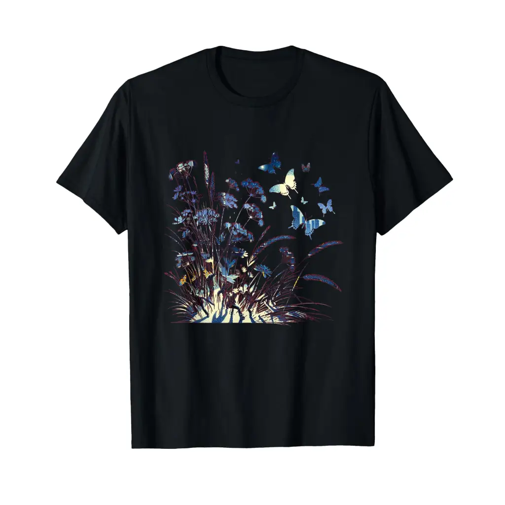 Floral Twilight Meadow: Flight of the Evening Butterflies T