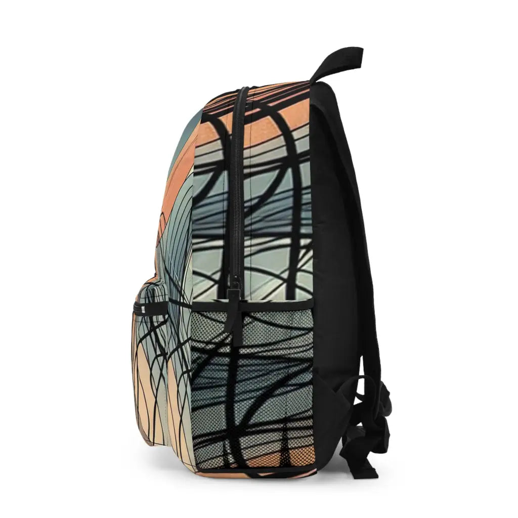 Fluid Curves and Subtle Hues Backpack One size Bags
