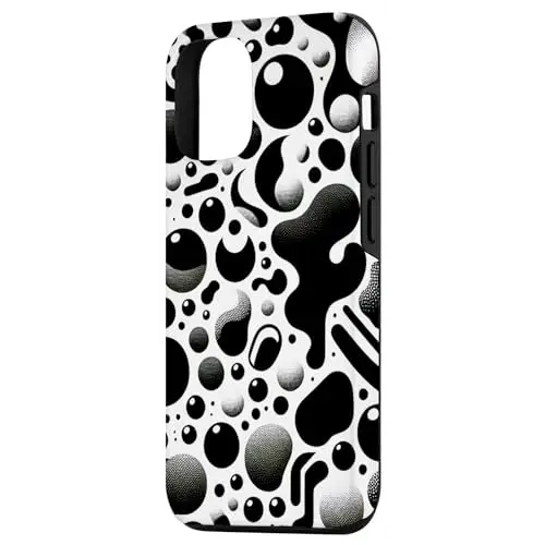 Fluid Monochrome: A Dynamic Liquid Pattern Case (iPhone