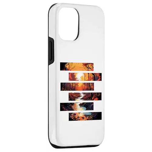 Forest River Triptych: A Symphony of Orange and Blue Case