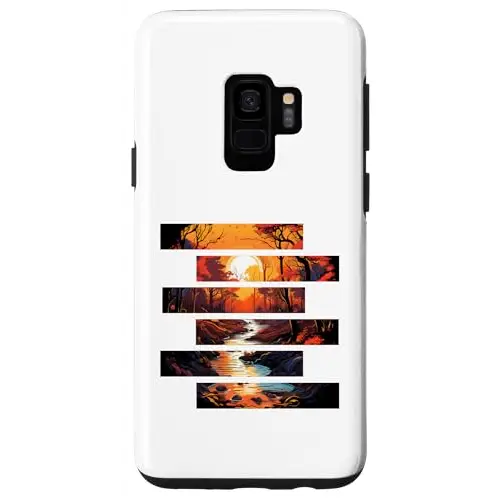 Forest River Triptych: A Symphony of Orange and Blue Case