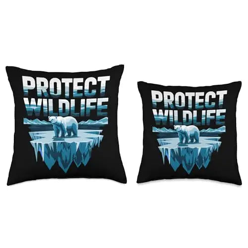Fragile Refuge: The Plight of Polar Bears Throw Pillow Home
