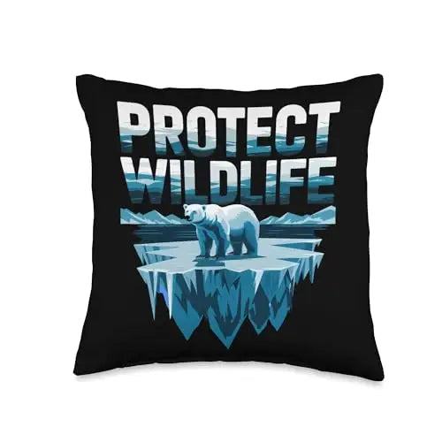 Fragile Refuge: The Plight of Polar Bears Throw Pillow Home