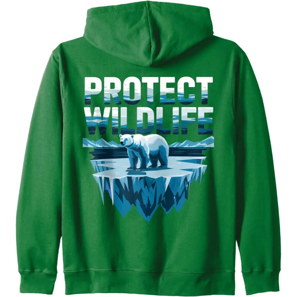 Fragile Refuge: The Plight of Polar Bears Zip Hoodie - Dark