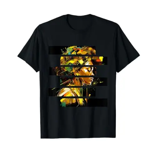 Fragmented Essence: Radiant Afrocentricity T Shirt Apparel