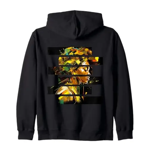 Fragmented Essence: Radiant Afrocentricity Zip Hoodie