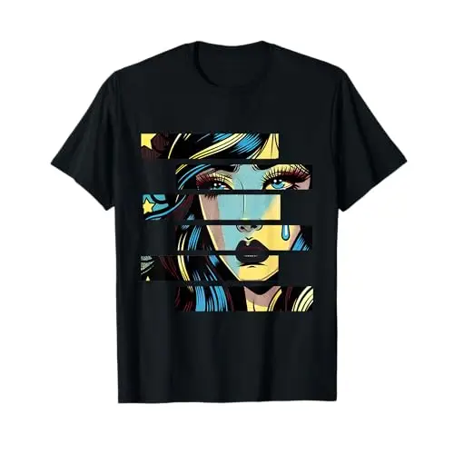 Fragmented Pop: Tearful Expression T Shirt Apparel