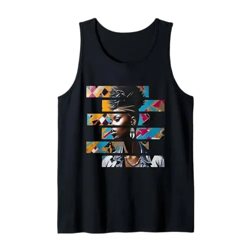 Fragmented Power: The Iconic Black Woman Tank Top Apparel