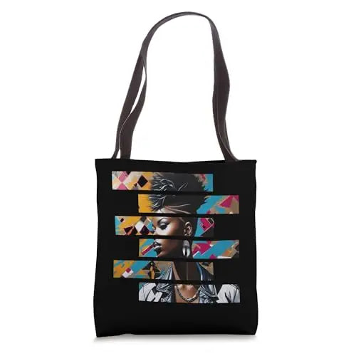 Fragmented Power: The Iconic Black Woman Tote Bag Apparel