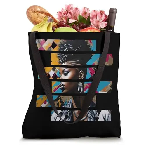 Fragmented Power: The Iconic Black Woman Tote Bag Apparel