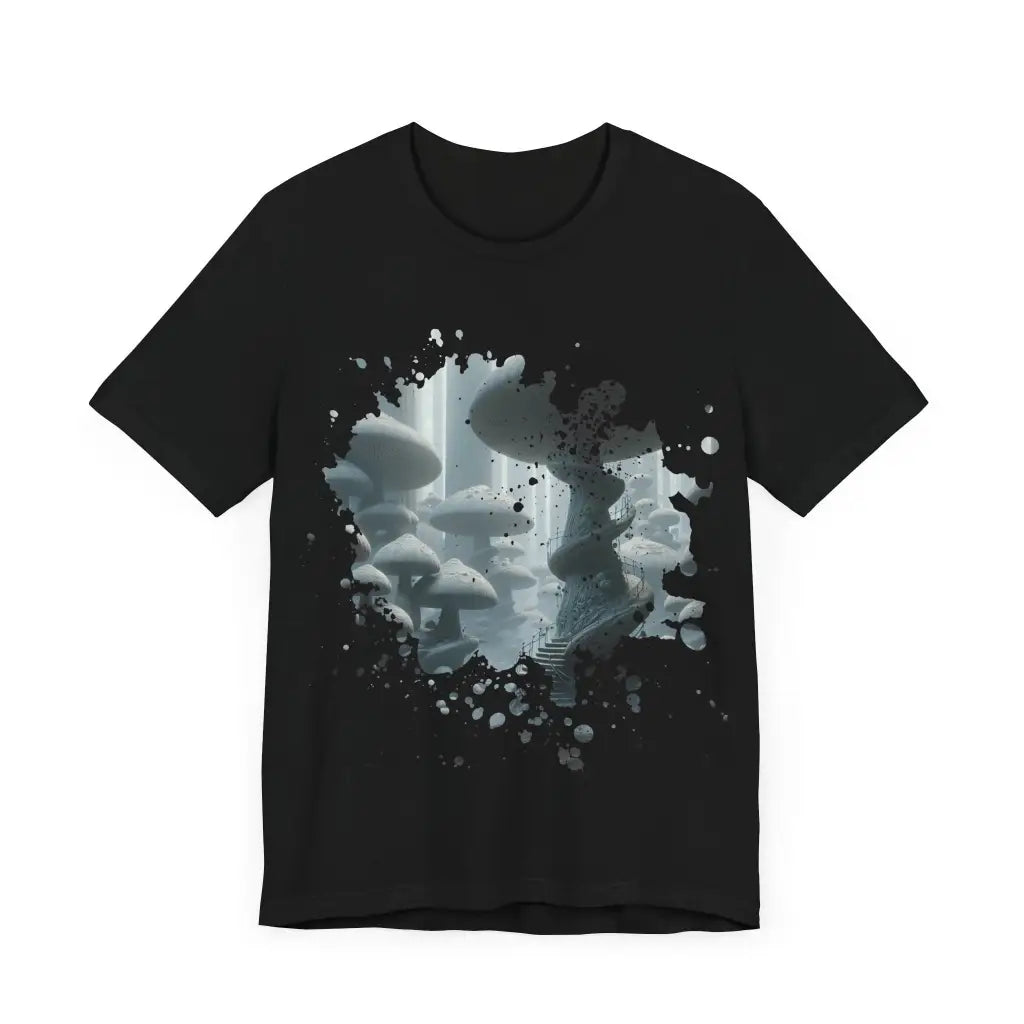 Fungal Towers in Misty Woodland - Jersey Short Sleeve Tee