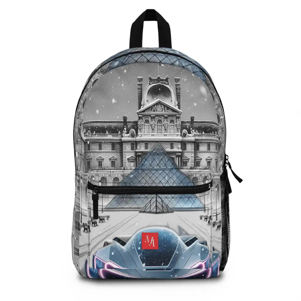 Futuristic Arrival in a Snowy Palace Backpack One size Bags