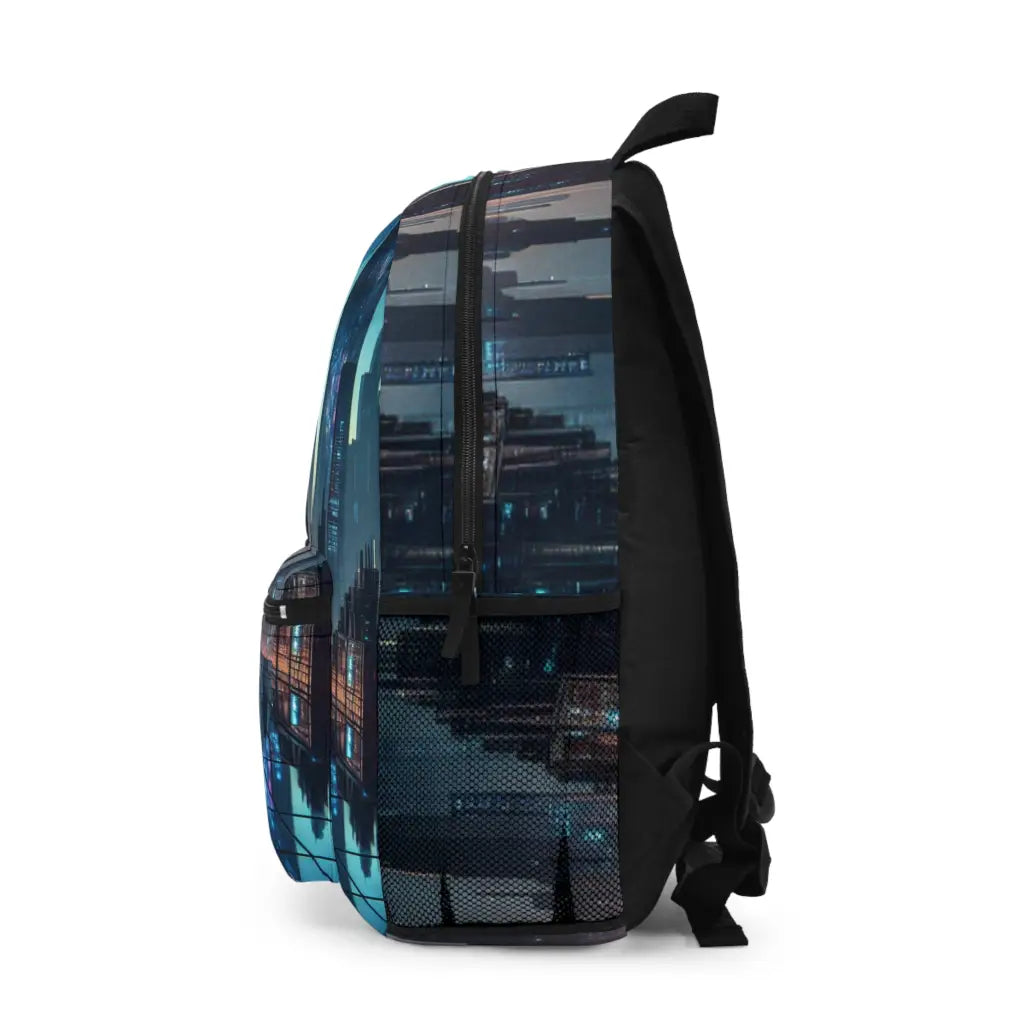 Futuristic Cityscape Journey Backpack One size Bags
