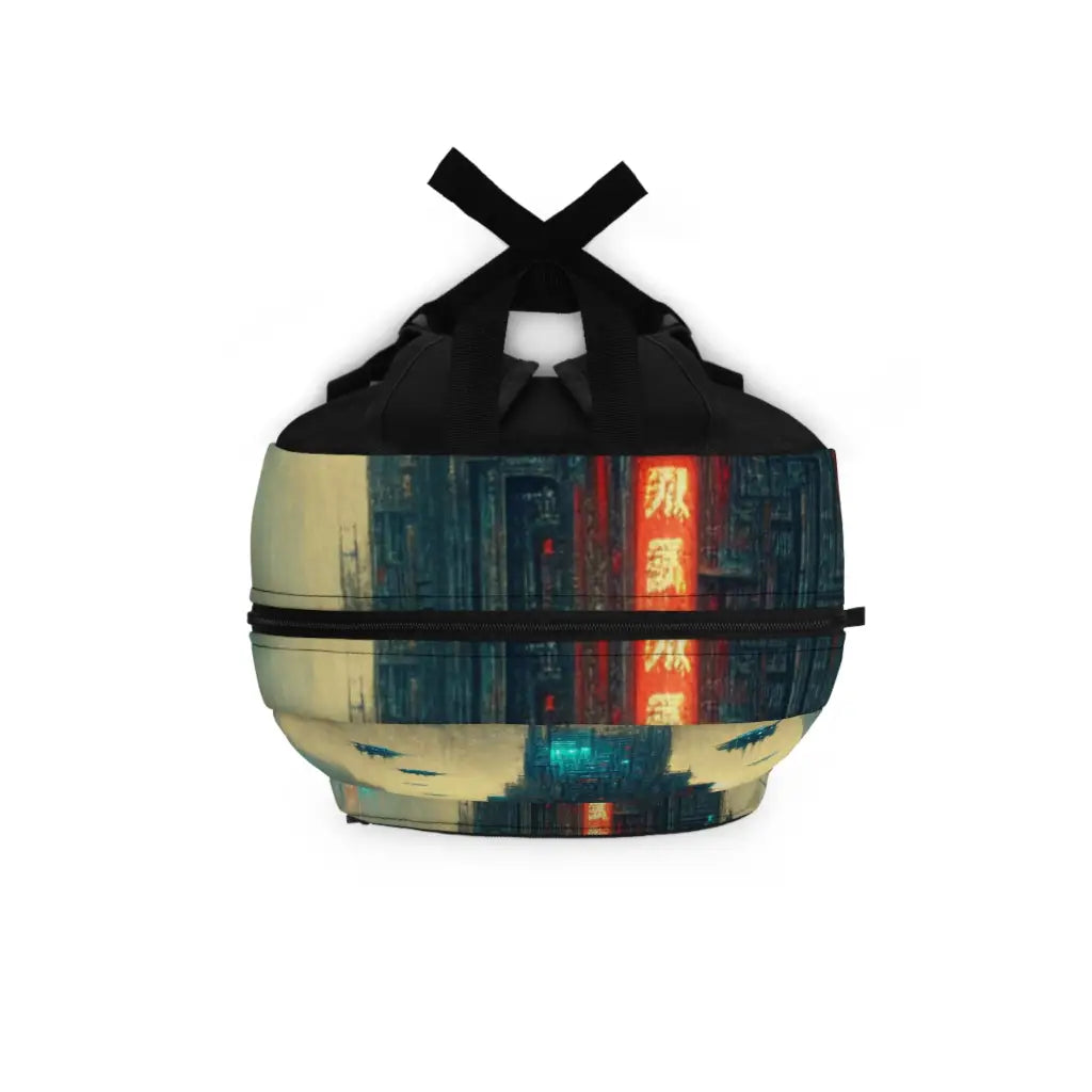 Futuristic Cityscape with Drones Backpack One size Bags