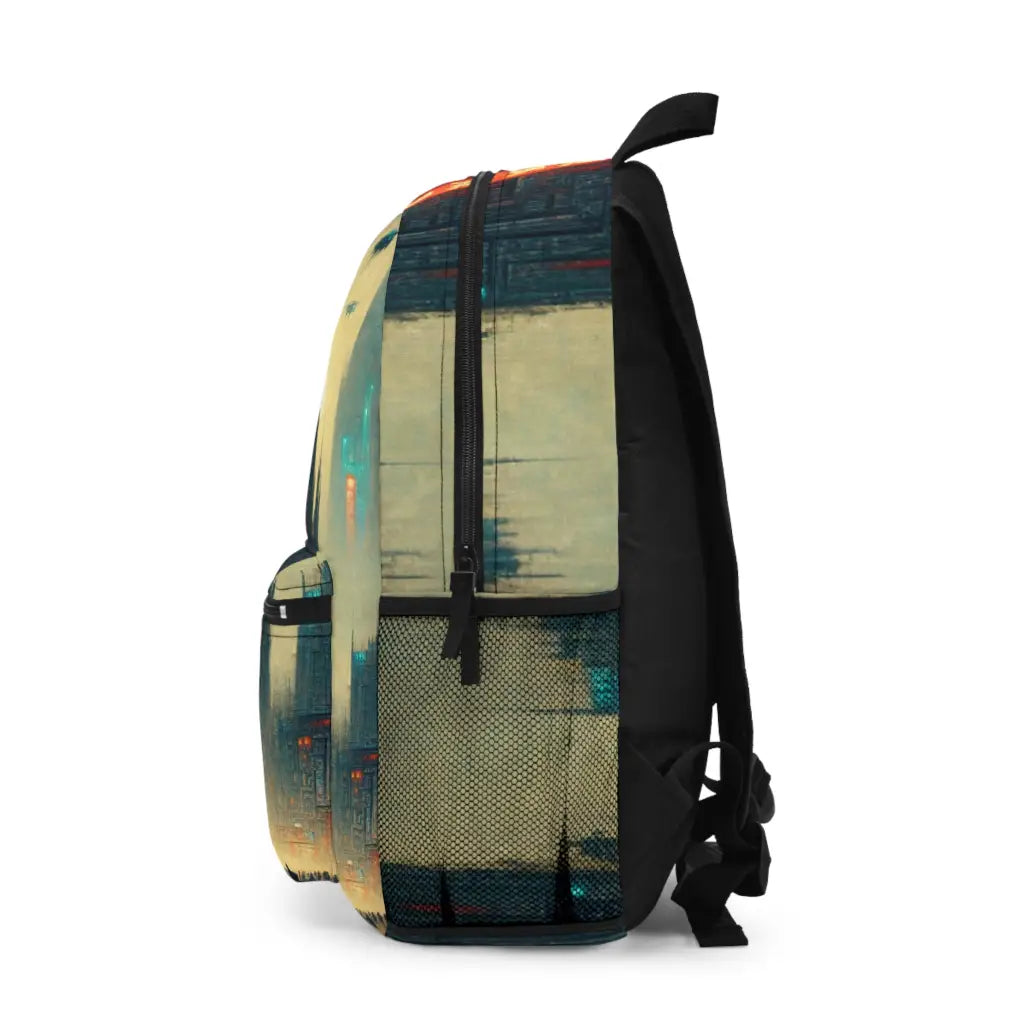 Futuristic Cityscape with Drones Backpack One size Bags