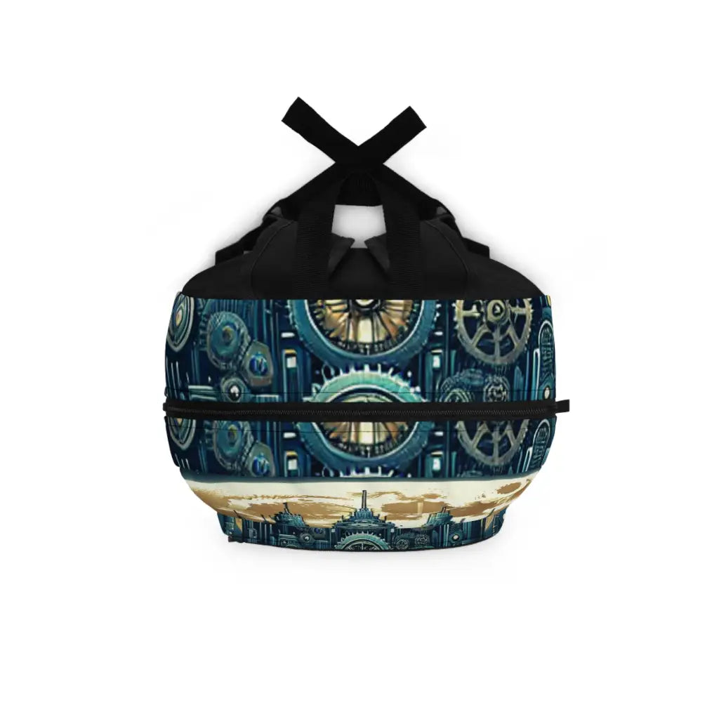 Futuristic Journey to the Mechanized City Backpack One size