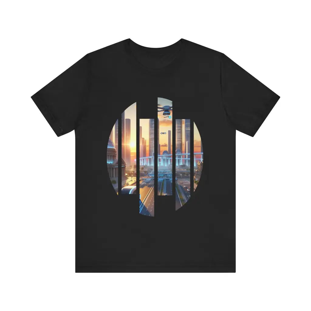 Futuristic Landscape in Modern Design Jersey Short Sleeve