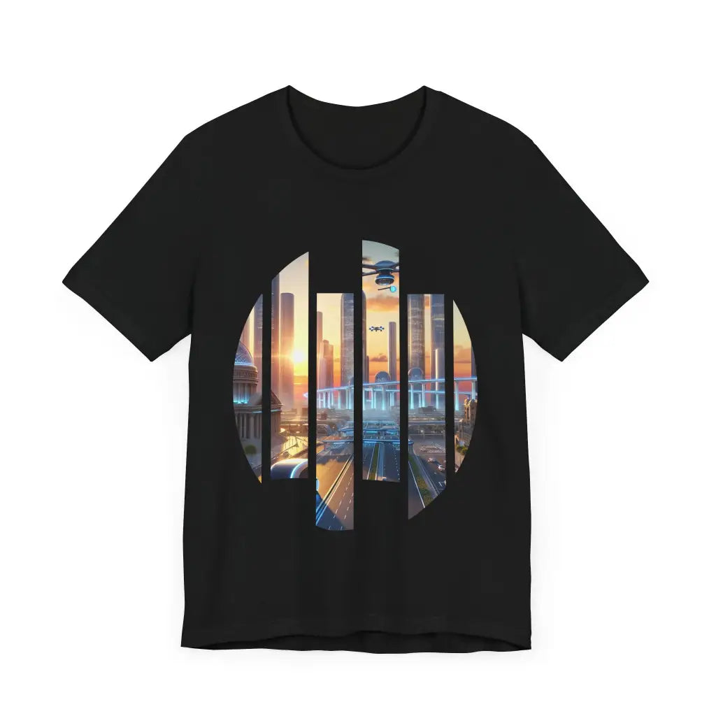 Futuristic Landscape in Modern Design Jersey Short Sleeve
