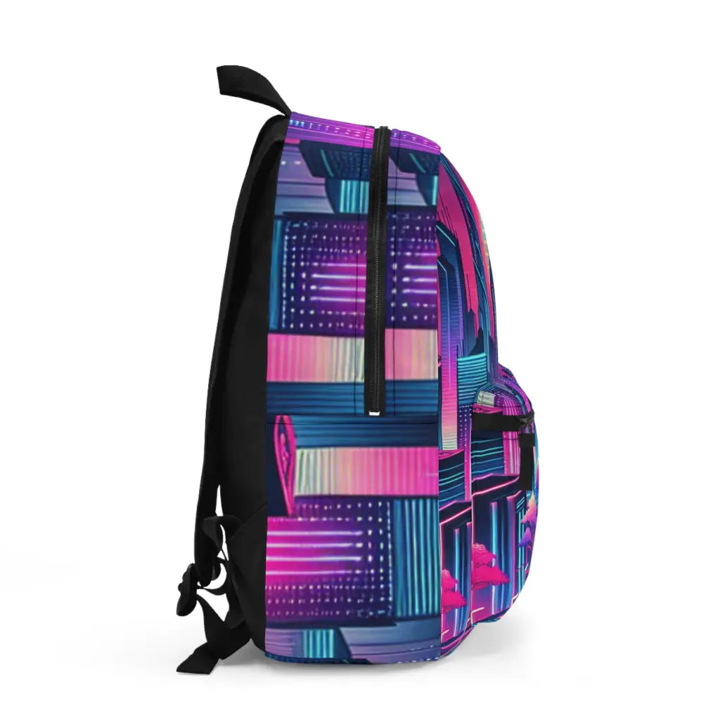Futuristic Neon Metropolis Backpack One size Bags