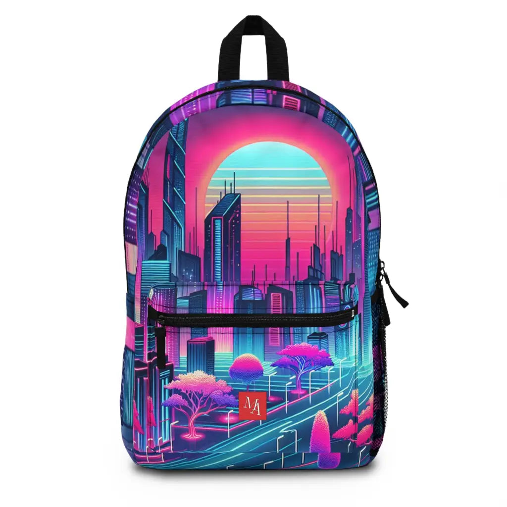 Futuristic Neon Metropolis Backpack One size Bags