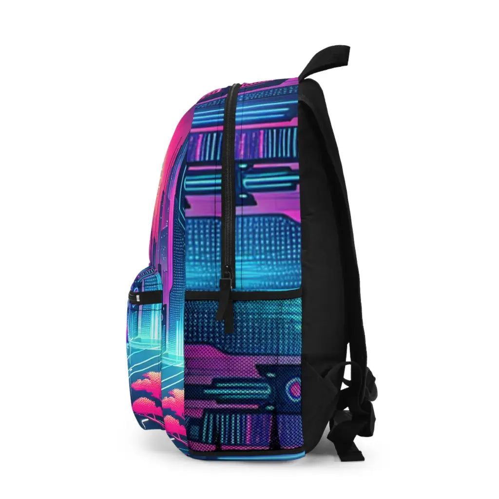 Futuristic Neon Metropolis Backpack One size Bags