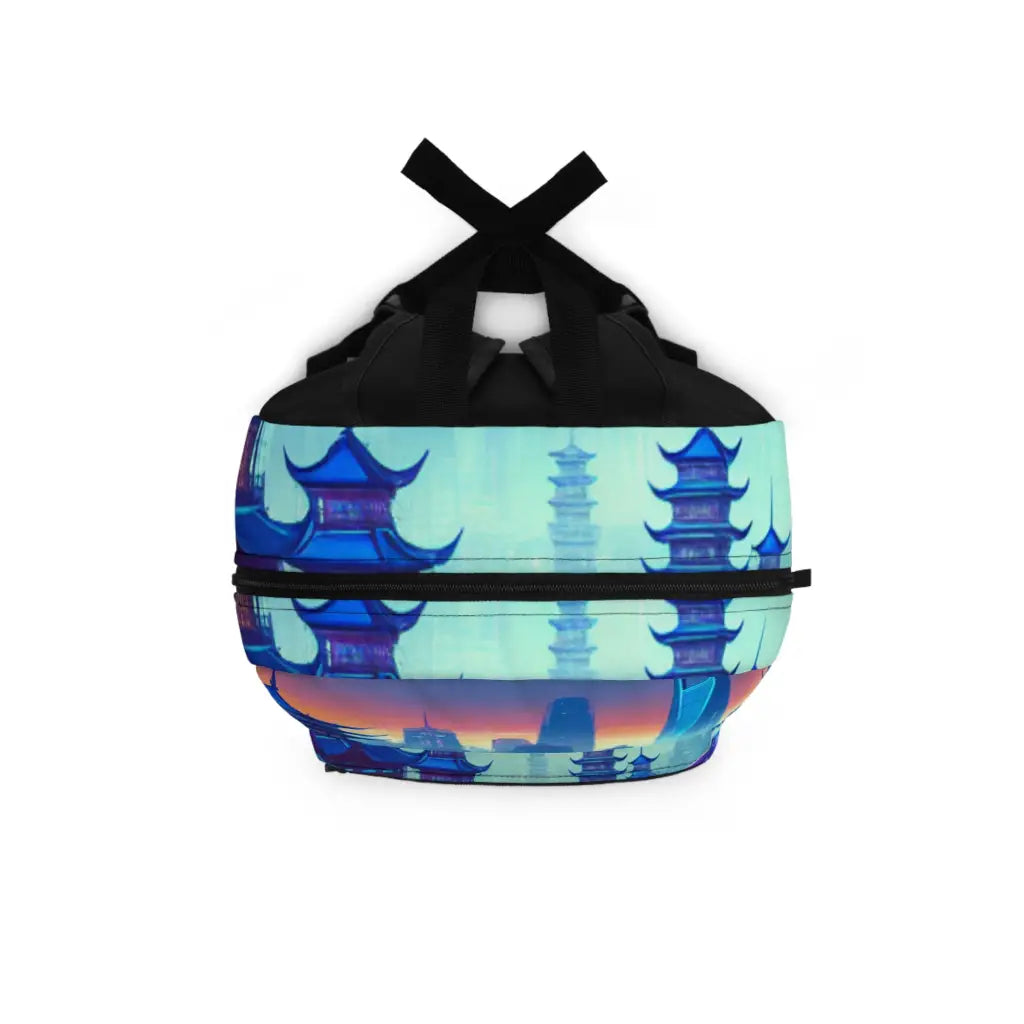 Futuristic Skyline with Hovering Cars Backpack One size Bags
