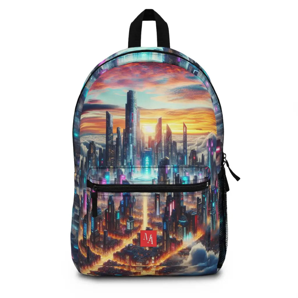 Futuristic Skyscrapers Above the Clouds Backpack One size