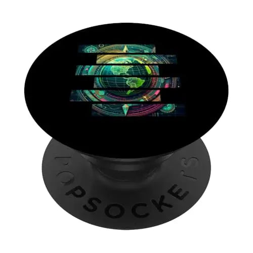 Futuristic Techno World Globe PopSockets Swappable PopGrip