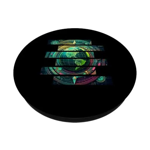 Futuristic Techno World Globe PopSockets Swappable PopGrip