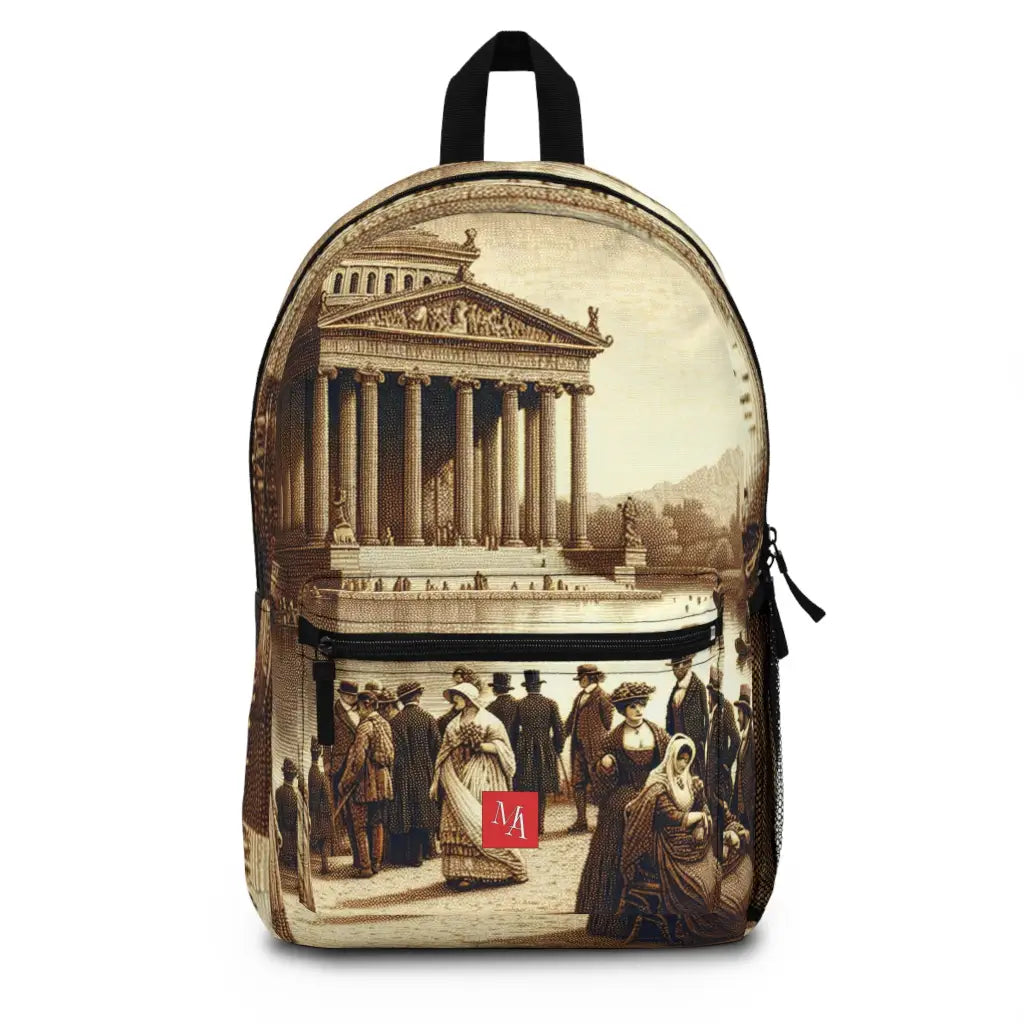 Gathering by the Ancient Temple Backpack One size Bags