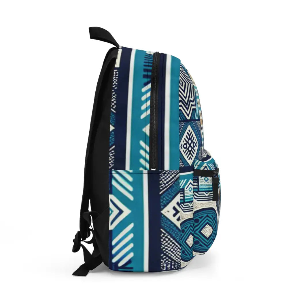 Geometric Blues and Whites - Backpack - One size - Bags