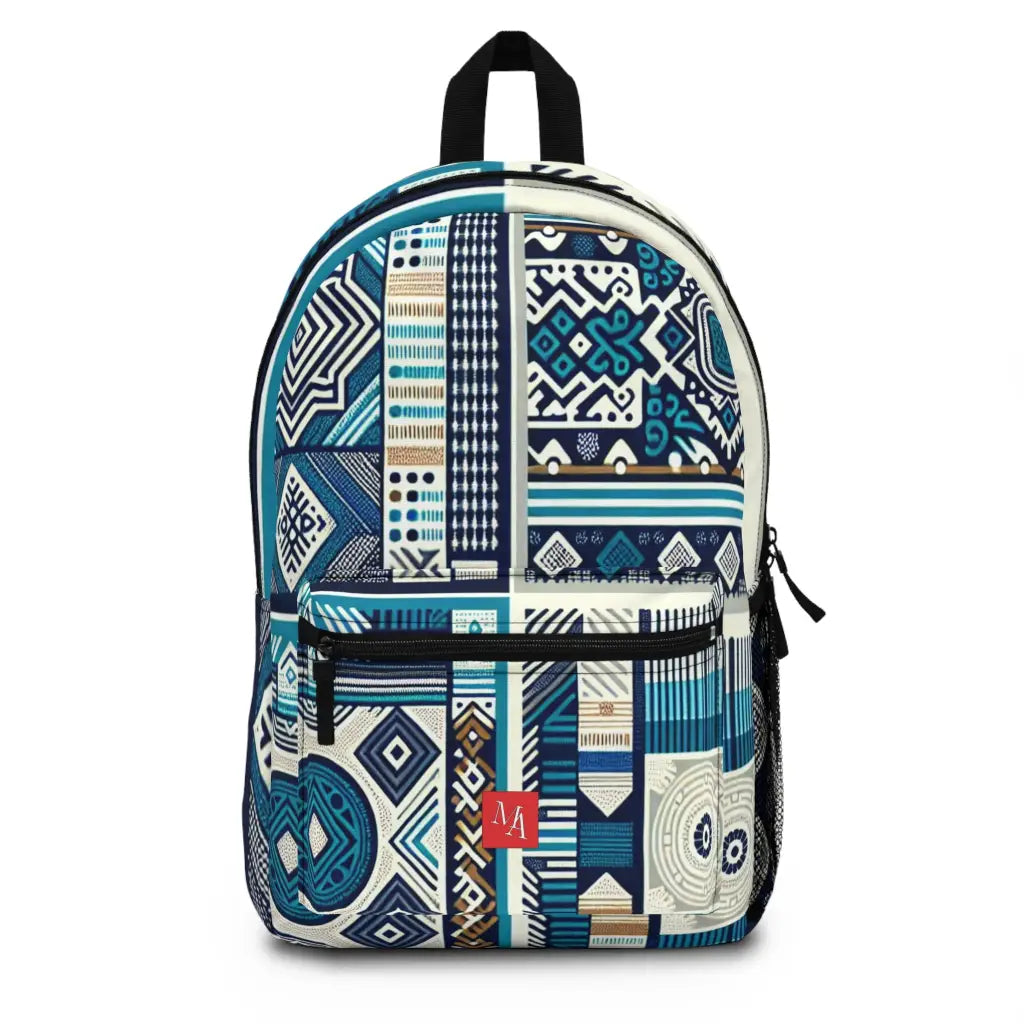 Geometric Blues and Whites - Backpack - One size - Bags