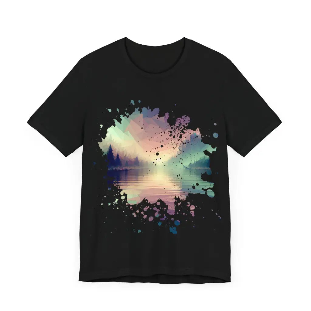 Geometric Dawn on the Water - Jersey Short Sleeve Tee