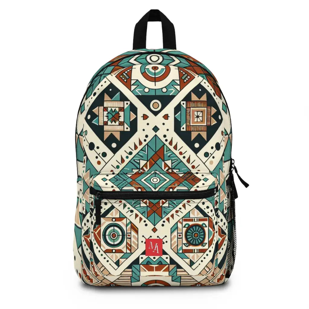 Geometric Maze in Earth Tones Backpack One size Bags