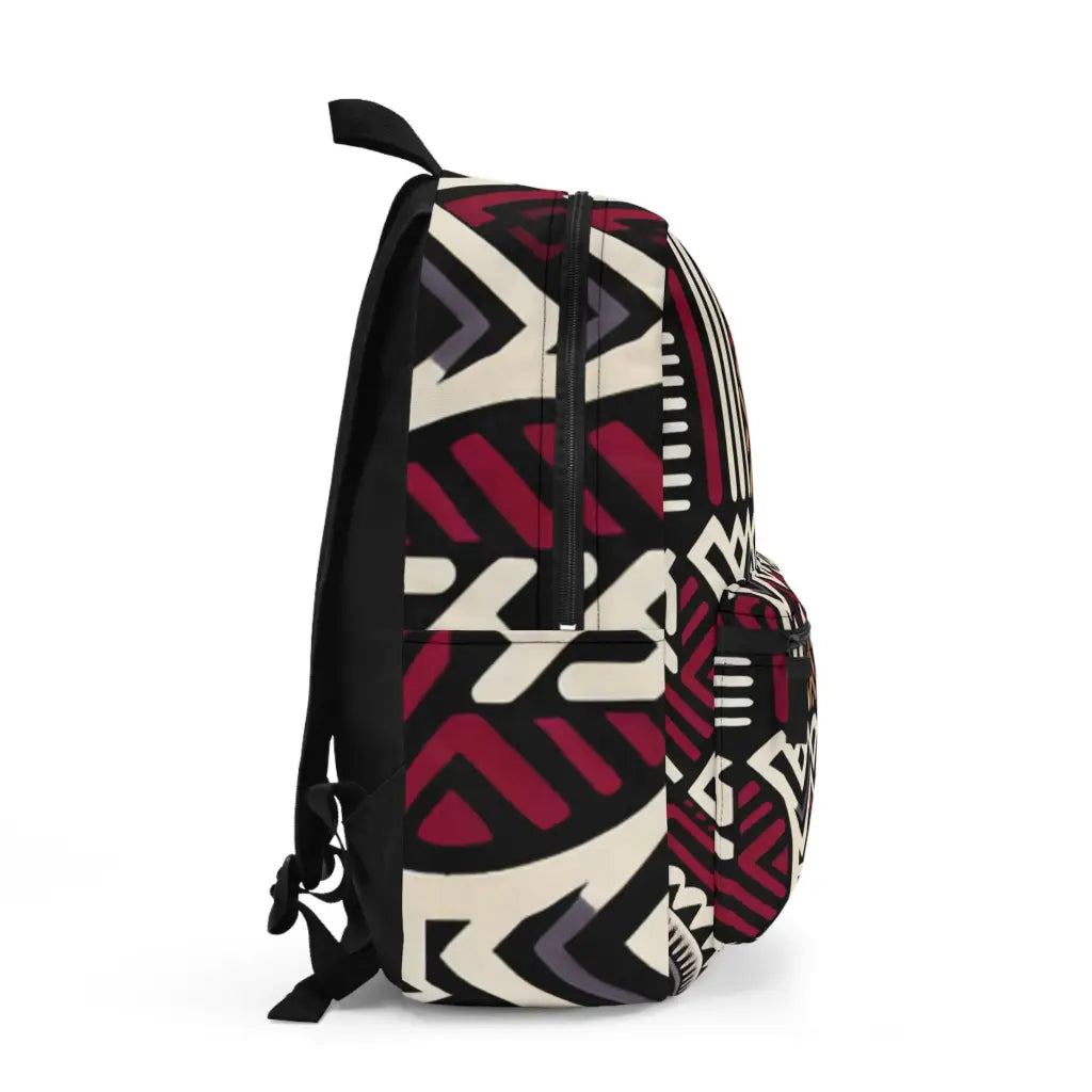 Geometric Melange in Maroon and Ebony - Backpack - One size