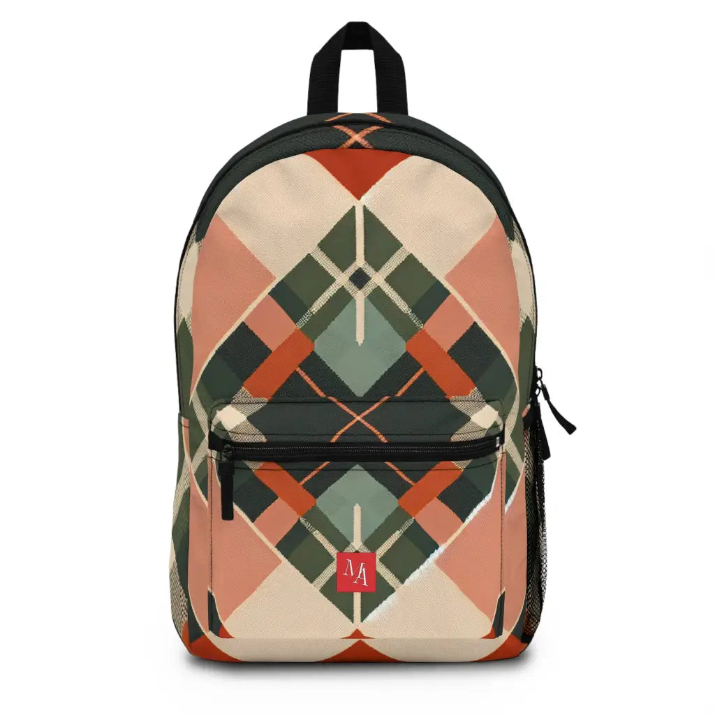 Geometric Mosaic in Earth Tones - Backpack - One size - Bags