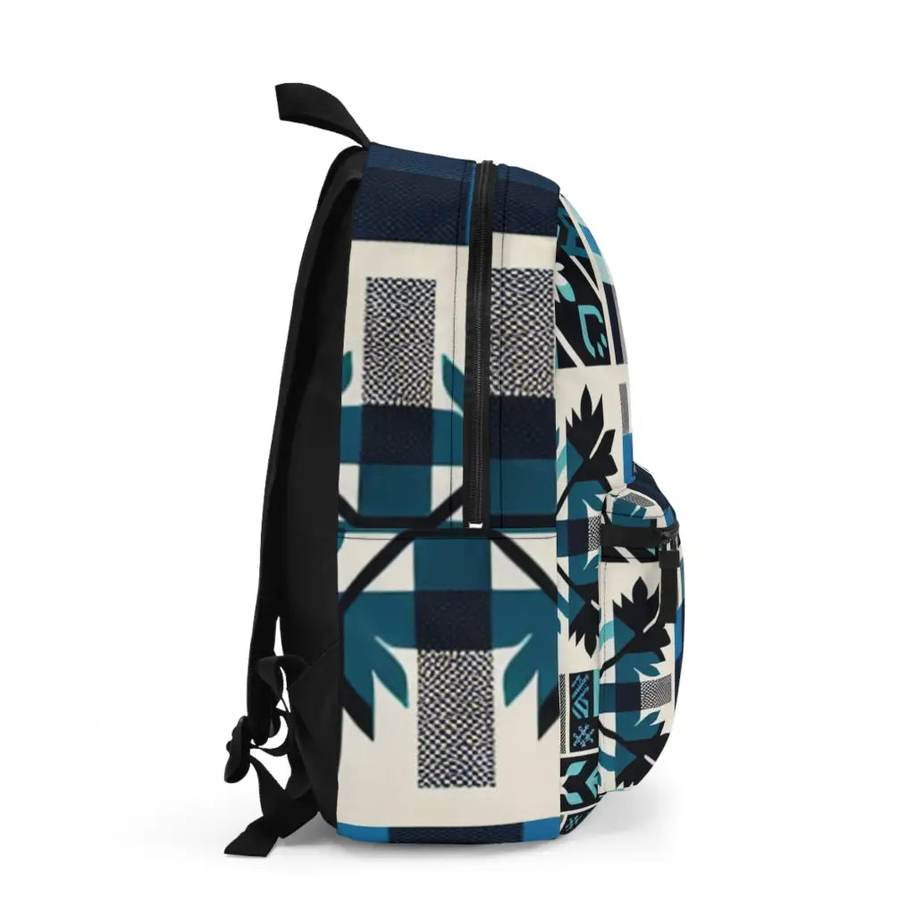 Geometric Mosaic of Blue Hues - Backpack - One size - Bags