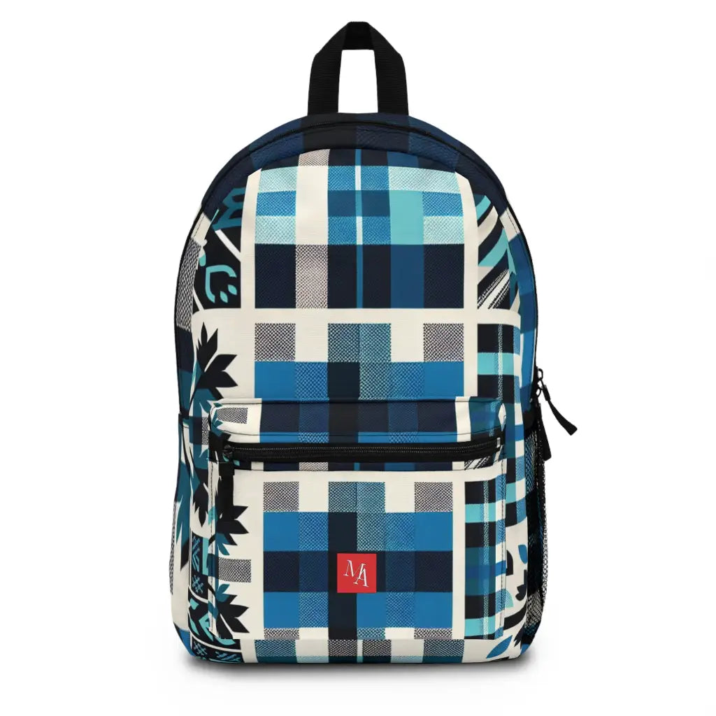 Geometric Mosaic of Blue Hues - Backpack - One size - Bags