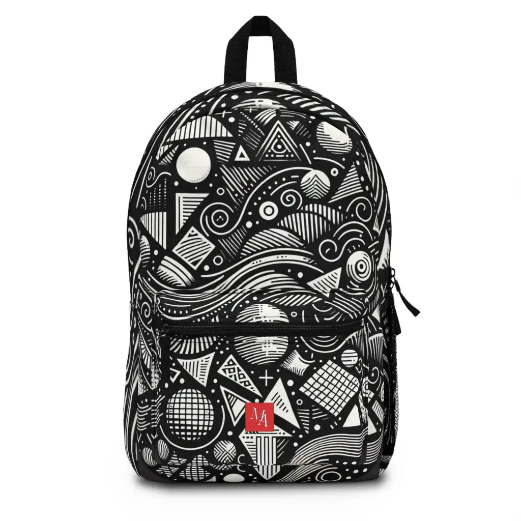 Geometric Patterns in Contrast Backpack One size Bags