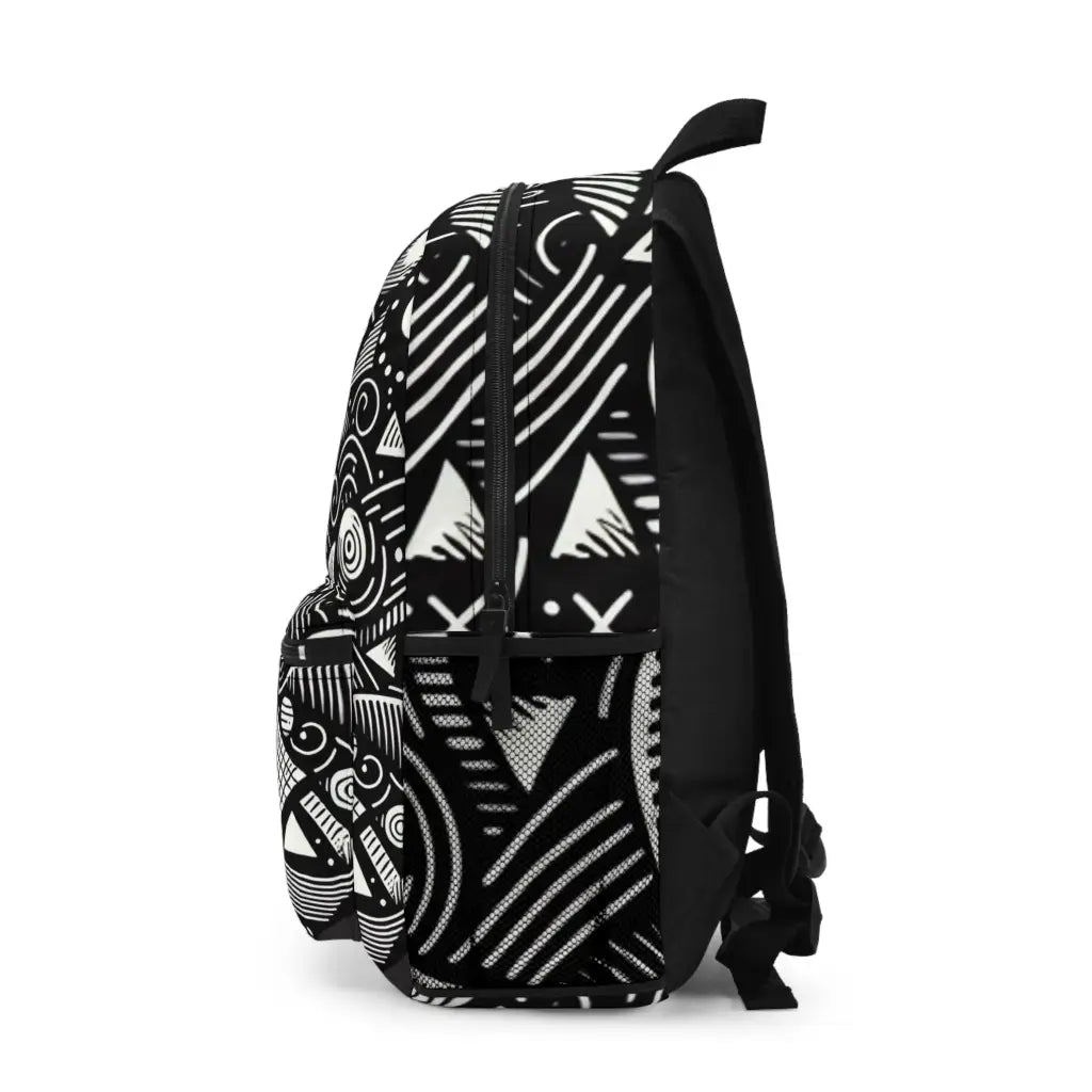 Geometric Patterns in Contrast Backpack One size Bags