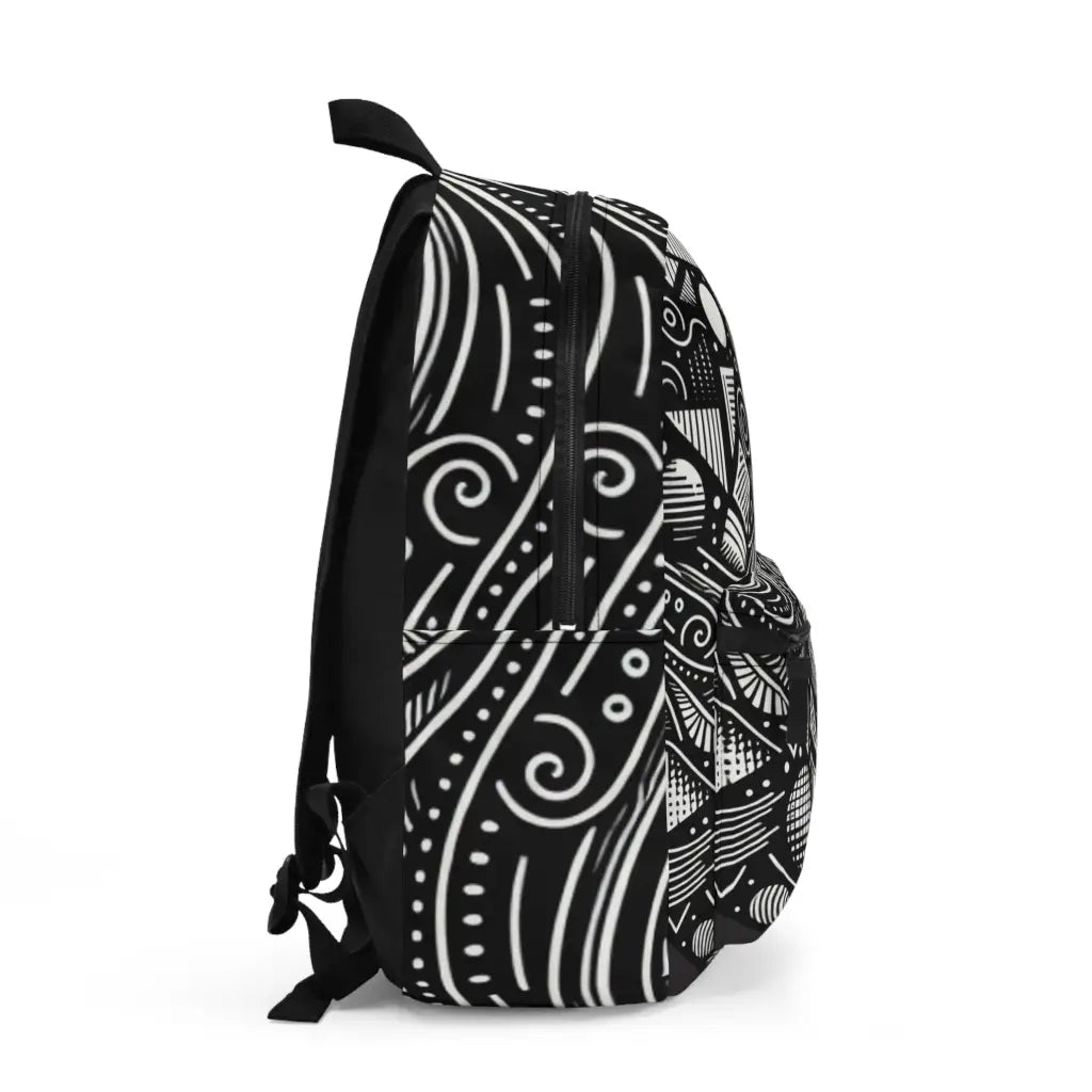 Geometric Patterns in Contrast Backpack One size Bags