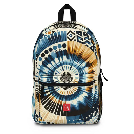 Geometric Radiance in Blue and Gold Backpack One size Bags